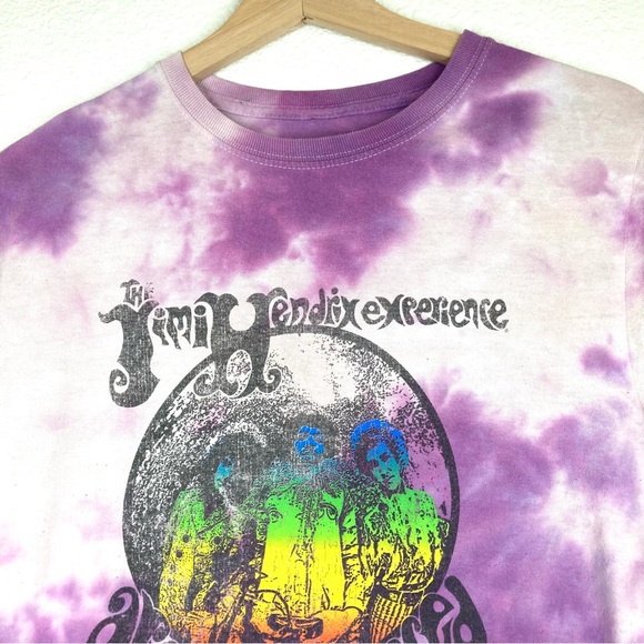 Jimi Hendrix Tie dye Tee Shirt Small Urban Outfitters   Purple Cotton Crew Neck - Picture 6 of 11